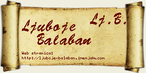 Ljuboje Balaban vizit kartica